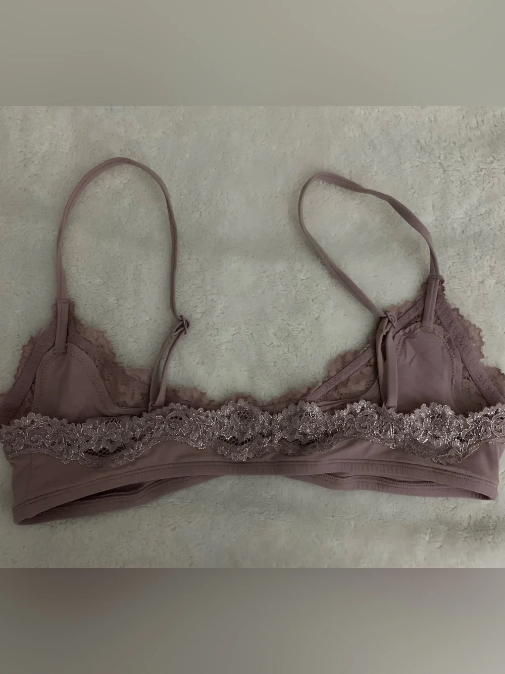 SKIMS Fits Everybody Lace Scoop Bralette Dusty Mauve Med. BNWOT - Picture 4 of 5